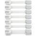 Child Safety Strap Locks (10 Pack) Baby Locks for Cabinets and Drawers, Toilet, Fridge & More. 3M Adhesive Pads. Easy Installation, No Drilling Required, White/Gray