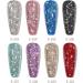 Glitter Gel Nail Polish Super Sparkling Color UV Gel Polish Vegan Long Lasting Nail Varnish Diamond Soak Off UV Gel Nail Varnish Gifts For Women & Girl Nail Art Wedding Holiday(Glitter purple) - Buy Online on GoSupps.com