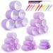 40 Pack Hair Rollers, Jumbo Hair Rollers Hair Curlers. 2.5 inch Velcro Rollers, Large Self Grip Hair Curlers for Long Hair, Big Hair Rollers for Long Hair. No heat Curlers Hair Rollers with Clips & Comb Purple-40