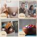 Handmade Wooden Yarn Bowl with 12 Crochet Hooks - Dark Brown 7x7x3 Inch - Crocheting & Knitting Storage and DIY Crafts Tools - Buy Online on GoSupps.com