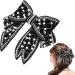 SOIMISS Large Bow Hair Clips Rhinestone Pearl Hair Pins Beads Bowknot Alligator Clips Barrette Vintage Glitter Bobby Pins for Women Girls Party Hair Accessories (Black) - Buy Online on GoSupps.com
