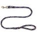 Dog leash large dogs jumbo with hand loop up to 80 kg / guide line / practice line / training line very stable 17 colors (1.50m Boston (black-silver purple)) 1.50m Boston (black and silver purple)