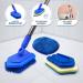 Bathroom Tile Cleaner Brush - Long Handled Scrubber with Replaceable Bristles and Microfibre Pad - Buy Online on GoSupps.com