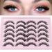 Newcally Natural Russian Mink D Curl Short Wispy Fake Eyelashes - 12 Pairs for Cat Eye Look - Buy Online on GoSupps.com