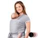 Baby Sling Wrap with Large Front Pocket - Naturally Soft Baby Wrap Carrier - Cotton Baby Sling Carrier from Birth - Baby Sling Newborn to Toddler Carrier - The Pocket Wrap by Trekki (Grey)