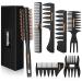Stylemate Hair Styling Comb and Brush Set For Men - Quiff Roller Brush For Adding Volume  Mens Styling Combs For Quiff  Pompadour  Slicked-back  Fauxhawk  Undercut