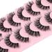 JIMIRE 3D Faux Mink Wispy Curly Eyelashes 15mm - 7 Pairs Pack for Fluffy Natural Volume Cat Eye Look | Clear Band | 8-15mm - Buy Online on GoSupps.com