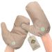 Massage hand shoes made of 100 % linen cotton 1 pair for skin-maintaining peeling massage-dry and wet applicable 100 % linen cotton