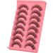 JIMIRE Lashes Fluffy Natural Look Wispy Russian Strip Faux Mink Lashes Cat Eye 14MM False Lashes 8 Pairs Pack - Buy Online on GoSupps.com