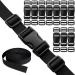 Buckles Straps Set of 1 inch: 10 pcs Quick Side Release Plastic Buckle Dual Adjustable + 12 Yard Black Nylon Webbing Strap Band + 20 pcs Tri-glide Slide Clip, No Sewing Required Heavy Duty Durable 1 inch 31