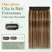 Benehair Clip in Human Hair Extensions Natural Real Hair Clip in 8Inches 40g Hair Extensions Clip In One Piece 5 Clips Human Hair Extension with Clip for Women Medium Brown Mixed Dark Blonde #4P27 - Buy Online on GoSupps.com