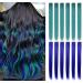 Shop 21-Inch Shkjchp Colored Clip-In Hair Extensions - Vibrant Blue & Dark Turquoise Highlights for Girls | 12PCS Party Hair Accessories - Buy Online on GoSupps.com