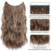 20 Inch Invisible Wire Hair Extensions - Honey Blonde Mixed Light Brown, Long Wavy Hairpieces with 2 Secure Clips for Women - Buy Online on GoSupps.com