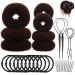 31pcs donut hair bun maker set hairstyling hairstyle help set donut hair bun braille lichenhilfe hair dutt pillow small donut hair bun maker set hair knot set for children girls women brown