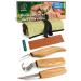 BeaverCraft S13 Wood Carving Tools Set for Spoon Carving 3 Knives in Tools Roll Leather Strop and Polishing Compound Hook Sloyd Detail Knife Right-Handed Spoon Carving Knives