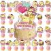 37Pcs Pompompurin Cake Toppers Cupcake Toppers Pompompurin Cake Decorations Cartoon Dog Birthday Party Supplies Decorations