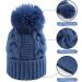 XIAOHAWANG Winter Knit Hat for Baby Boys and Girls | Pompom Cap 0-3 Years | Black+Blue - Buy Online on GoSupps.com