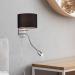 Buy Modern Nickel Matte Wall Lamp with Adjustable Reading Arm - Black Fabric Shade | 1x E14 Max 40W | 20 cm Ideal International Shipping - Buy Online on GoSupps.com