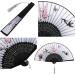 Folding Bamboo Handheld Fans Set - 4 Pieces with Tassel | Wall Decoration & Gift | Black Gray Gradient Pink Plum Blossom - Buy Online on GoSupps.com