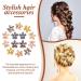 14-Piece Flower Crystal Hair Clips Set - Small Pearl Alligator Hairpins for Women and Girls in 7 Stylish Colors - Buy Online on GoSupps.com