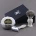 Men's Shaving Set - Black Badger Hair Brush Soap & Bowl Leather Razor Pouch | Perfect Gift for Grooming - Buy Online on GoSupps.com