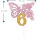 Tenhaisi Pink & Gold 3D Butterfly Flower Sign 6 Cake Topper - Happy 6th Birthday/Anniversary Party Decoration 3D Cake Topper- Girls 6th Birthday Party Supplies - Buy Online on GoSupps.com