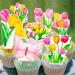 Tulips Cupcake Toppers 48Pcs Tulip Party Decorations Spring Flower Party Supplies Spring Tulips Cupcake Picks for Spring Mother's Day Decorations - Buy Online on GoSupps.com
