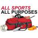 Fitdom 130L Heavy Duty Extra Large Sports Duffle Bag - Red | Adjustable Shoulder & Compression Straps | Ideal for Soccer, Baseball, Basketball, Hockey, Football & Team Coaches - Buy Online on GoSupps.com
