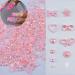 500Pcs Pink Pearls 3D Nail Art Charms Multi Shapes Heart Flower Star Bowknot Round Pearls Nail Beads Acrylic Cute Hollow Pearls Nail Charms for Valentine's Day Nail DIY Crafts Jewelry Accessories S1-pink bow