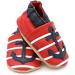 Dotty Fish Soft Leather Baby Shoes for Boys | Non-Slip Suede Soles | Red Anchors | Ages 0-6 Months to 4-5 Years - Buy Online on GoSupps.com