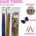 12 Colours of 47 Inches Hair Tinsel with 240 Strands each Tinsel with Tools Girls Shinning Glitter Colored Hair with Full Kit Tinsel Festival Hairs for women Colourful Fairy Tinsel Hair Extensions - Buy Online on GoSupps.com