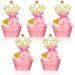 72 Pieces Glittery Princess Cupcake Toppers Crown Cupcake Wrapper Holder Pink Gold Crown Tiara Cupcake Pick Glitter Heart Cupcake Topper Baby Shower Cupcake Decoration for Birthday Wedding Party Decor