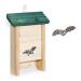 Relaxdays Bat Box Nesting Habitat Untreated Solid Wood Garden Animal Shelter HxWxD: 25.5 x 18 x 6 cm Natural/Green 10028877
