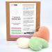 effiLAB | Set of 3 Organic Heart Shaped Konjac sponges in 3 Colours | Set of 3 Hearts sponges | Natural Vegetable Sponge Gentle Cleaning Love