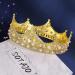 Baroque Vintage Rhinestone Pearl Wedding Tiara for Men - Champagne Gold Crown for Cosplay, Homecoming & Birthday Party - Buy Online on GoSupps.com