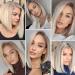 Dark Ombre White Bob Wig with Side-part and Dark Roots - Heat Resistant Synthetic Wig for Women - Buy Online on GoSupps.com