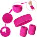 Bememo 6-Piece Colorful Striped Sweatbands Set - Neon Pink for Men and Women - Buy Online on GoSupps.com