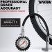 TireTek Mountain Bike Presta Tire Pressure Gauge - 60 PSI with Glow Dial, Interchangeable Valve, Storage Pouch - Buy Online on GoSupps.com