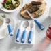 Special Supplies Adaptive Utensils Set - Non-Weighted, Non-Slip Handles for Hand Tremors, Arthritis, Parkinson's or Elderly Use - Stainless Steel Cutlery Set - Blue - Buy Online on GoSupps.com
