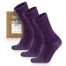 Forvo merino hiking socks men women 3 pairs 60% wool socks men up thermal winter socks sports socks for trekking outdoor 39-42 purple