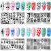 JSRQT Nail Art Stamping Plates Set - 6 Mixed Pattern Stencils for DIY Manicure | Sweet Panda Floral & Leaf Designs - Buy Online on GoSupps.com