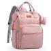 Viedouce Baby diaper backpack diaper bag baby bag waterproof Oxford Large capacity for going out multifunctional to the backpack with 1 piece of diaper support and 2 stroller belts Rosa-01