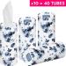 TiShoo Extra Soft 4-Latz Handkerchiefs with Moisturizer - 40 Blue/Floral Tubes for Cars Home & Travel | Ideal for Comfort & Convenience - Buy Online on GoSupps.com