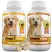 Amazing Combo Omega-3 Fish Oil and Turmeric Curcumin for Dogs - Pure All-Natural Pet Antioxidant - Promotes Shiny Coat, Brain Health, Eliminates Diarrhea Gas and Joint Pain, 120 Tasty Chews x 2 1 Bottle of Each