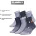 adidas Boys' Youth Superlite Badge of Sport 6-Pack Quarter Socks - Onix Grey/Grey/Signal Orange - Large - Buy Online on GoSupps.com
