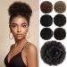 YAMEL Afro Puff Drawstring Ponytail Medium Bun Extensions Red Brown Synthetic Updo Hair Pieces for Black Women Red Brown Medium (Pack of 1)