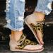 Floral Print Women's Summer Toe Shoes Sandals | Breathable & Comfortable | Zipper Closure | Water-Friendly Beach Sandals in Size 6.5-7 & 10 - Yellow - Buy Online on GoSupps.com