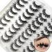 Heracks F-01 20 Pairs Short Mink Lashes 3D Wispy Cat-Eye Natural Look - Mixed Styles False Eyelashes Pack for Fluffy Lashes-A - Buy Online on GoSupps.com