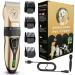 GLOBAL TECH Dog Clippers Rechargeable Low Noise Cordless Pet Clippers for Dogs Cats and Other Pets - Professional Dog Grooming Clipper Kit Shaver Trimmer Suitable for Thick Hair/Coats