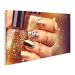islandburner Canvas Picture Golden Manicure Gems Sparks Bottle Nail Polish Accessories Trendy Holiday Style Bright Prints Art Poster Wall Art